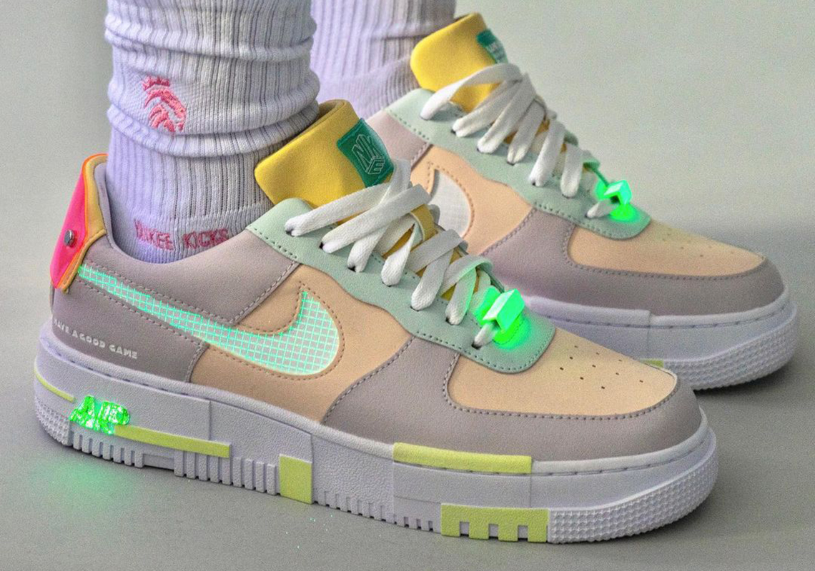 Glow In The Dark Polygons Added To The Nike Air Force 1 Pixel "Have A Good Game"