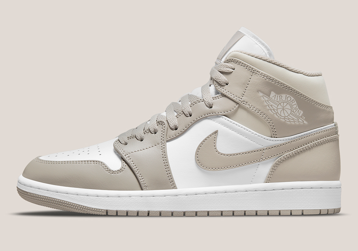 Air Jordan 1 Mid Linen White 554724 082 1