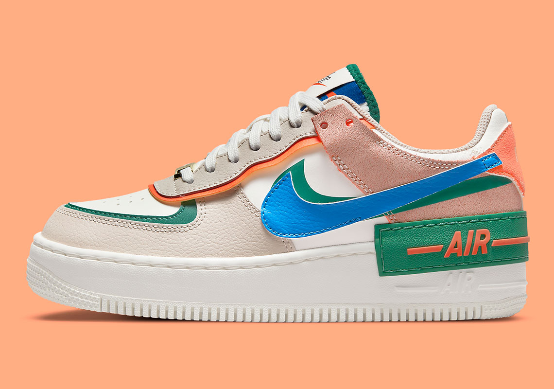 Nike Air Force 1 Shadow Wmns Blue Green Orange Ci0919 109 5