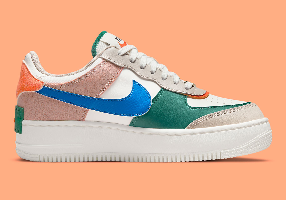 Nike Air Force 1 Shadow Wmns Blue Green Orange Ci0919 109 6