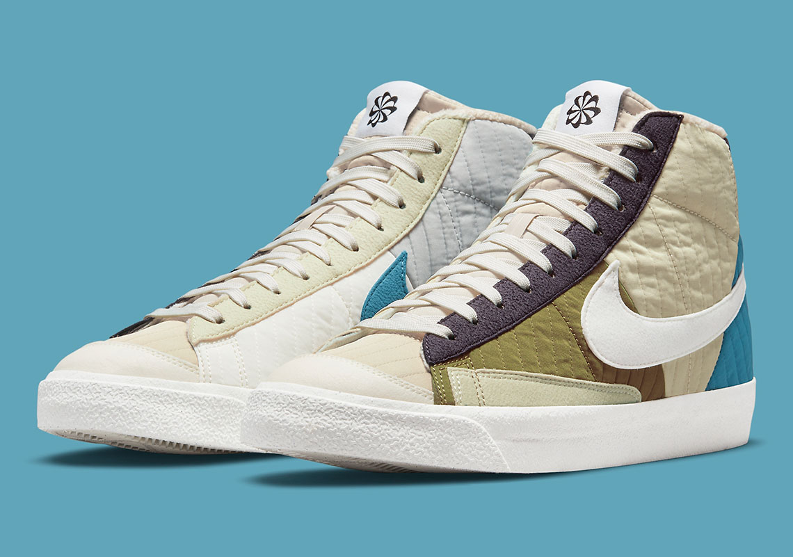 Cozy Fleece And Quilted Fabrics Warm Up The Nike Blazer Mid '77 Premium "Toasty"