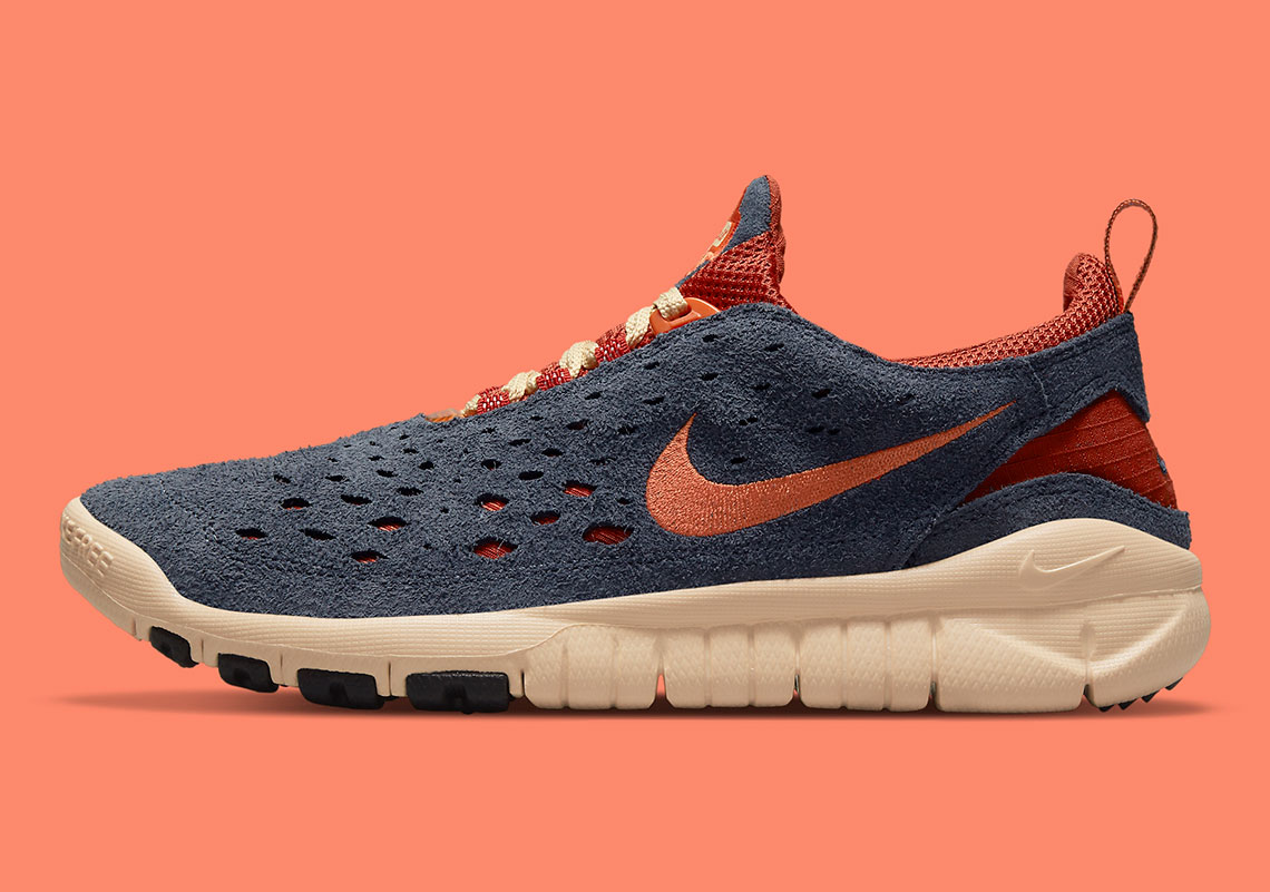 Nike Free Run Trail Thunder Blue Orange Cinnabar Canvas Cw5814 400 2