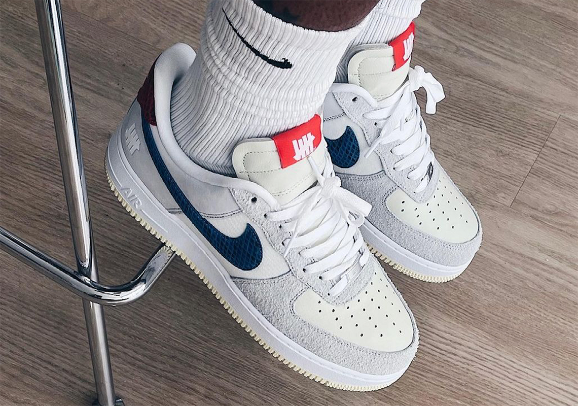 Undefeated Nike Air Force 1 Low Grey Blue Red 3