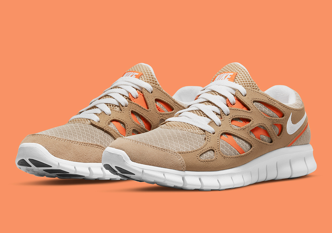 The Nike Free Run 2 Details This Sand Colorway With Orange Accents