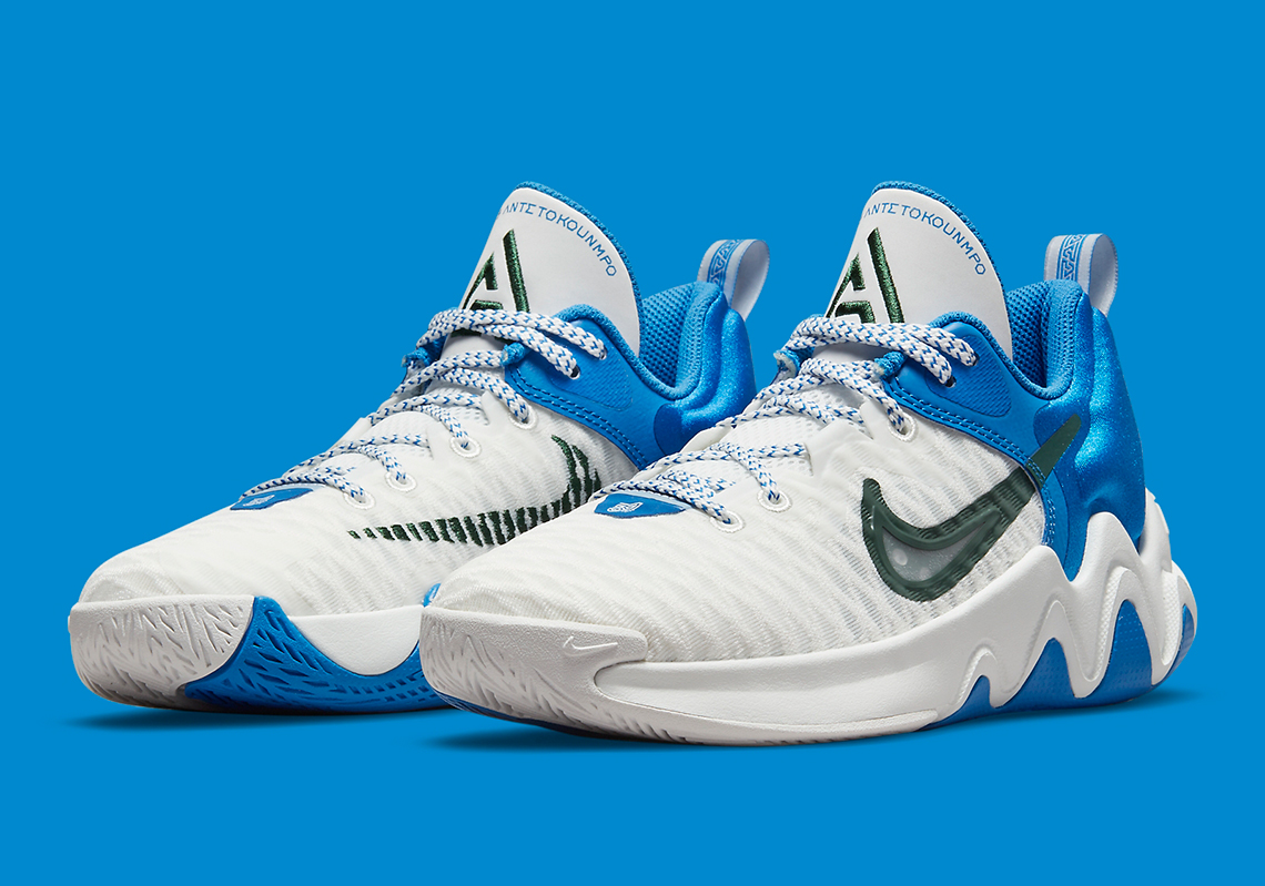 This Big Kids' Nike Giannis Immortality Pairs "Signal Blue" With "Noble Green"