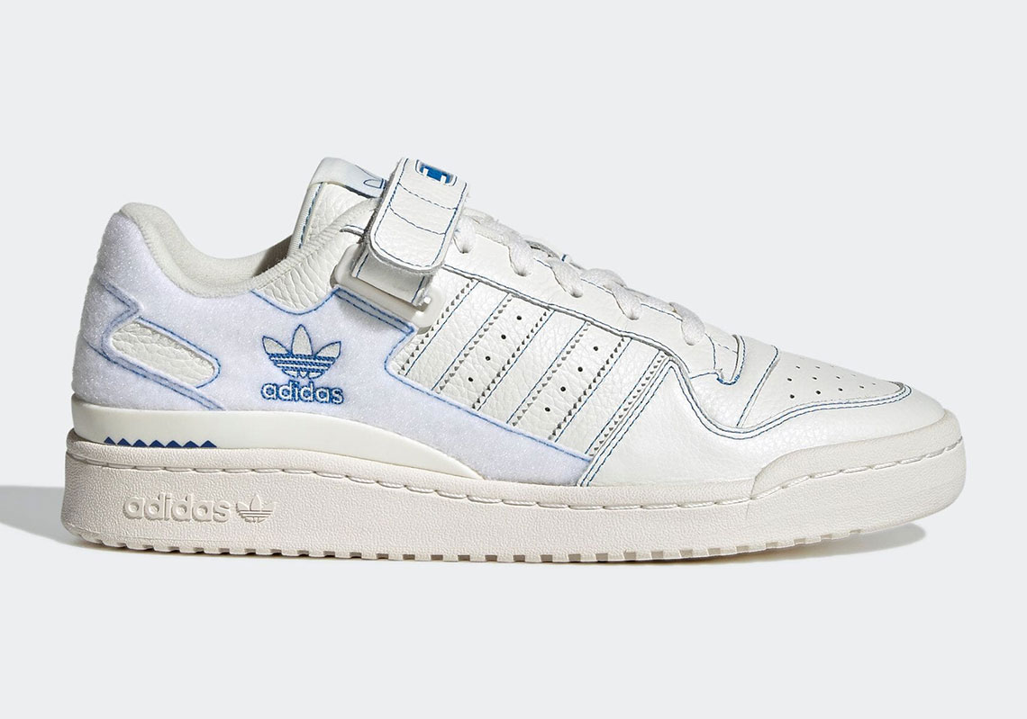 Adidas Forum Low Velcro Cloud White Off White Blue Bird Gx1018 1