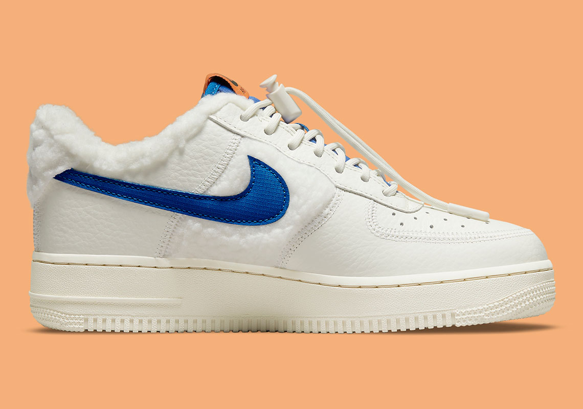 Nike Air Force 1 Sherpa Fleece White Blue Orange Do6680 100 5