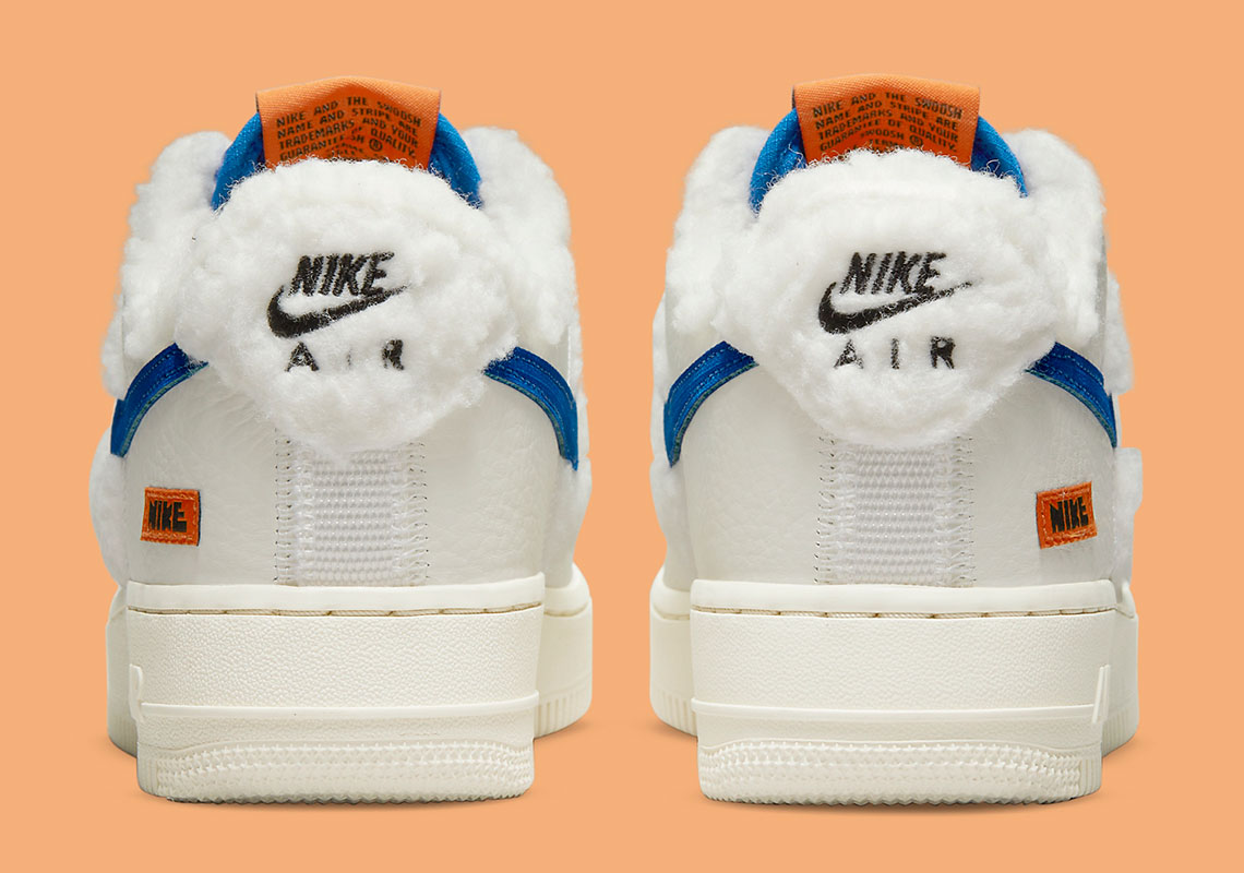 Nike Air Force 1 Sherpa Fleece White Blue Orange Do6680 100 6