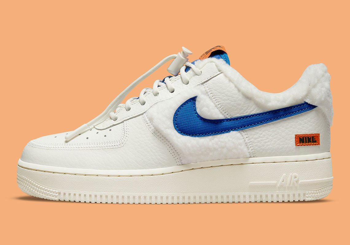 Nike Air Force 1 Sherpa Fleece White Blue Orange Do6680 100 7