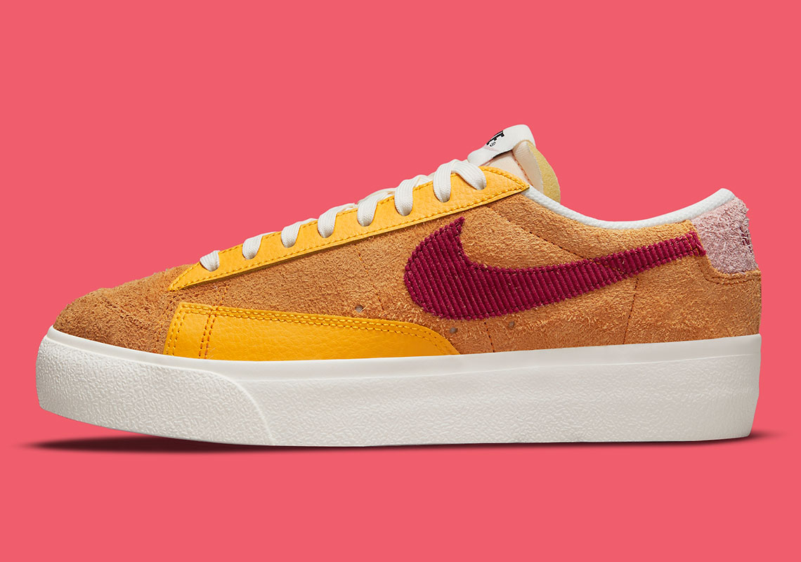 Nike Blazer Low Platform Wmns Sunset Rush Maroon University Gold Do6721 700 5