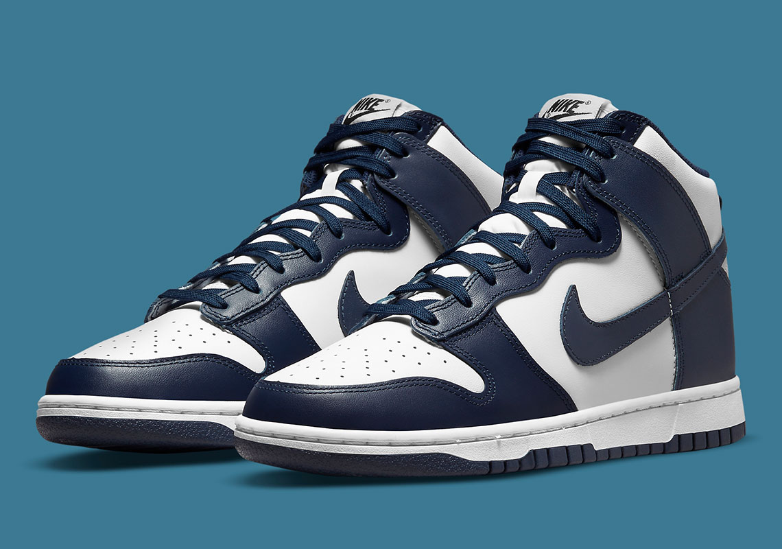 Nike Dunk High White Midnight Navy Dd1399 104 4