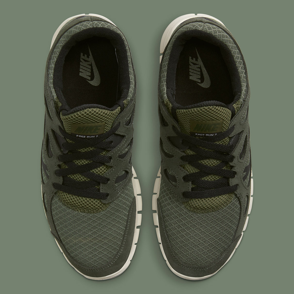 Nike Free Run 2 Sequoia Black Medium Olive Sail 537732 305 1