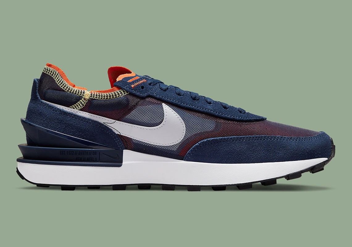 Nike Waffle One Midnight Navy White Orange Melon Tint Da7995 401 4