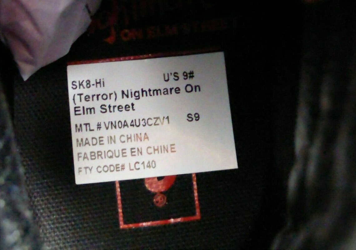 Freddy Krueger Vans Sk8 Hi Sample 2021 Release Info 8