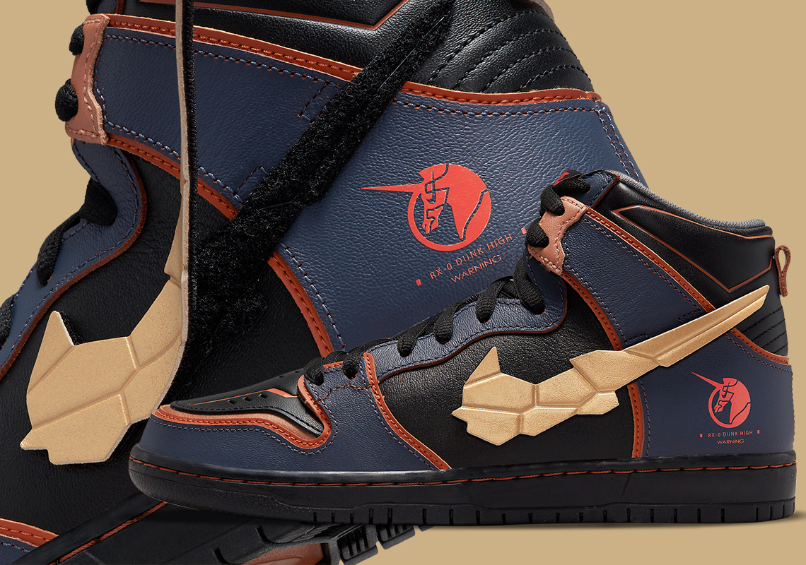 Official Images Of The Gundam x Nike SB Dunk High “Banshee”