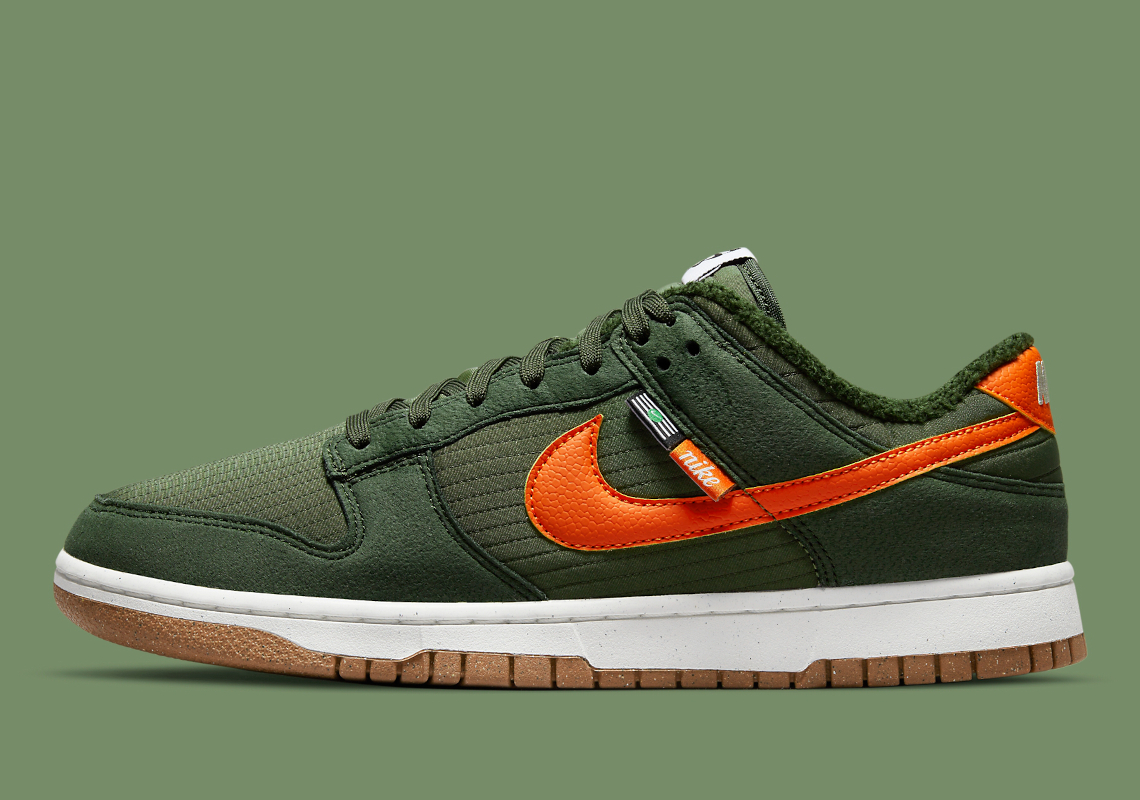 "Medium Olive" Takes Over The Latest Nike Dunk Low Next Nature