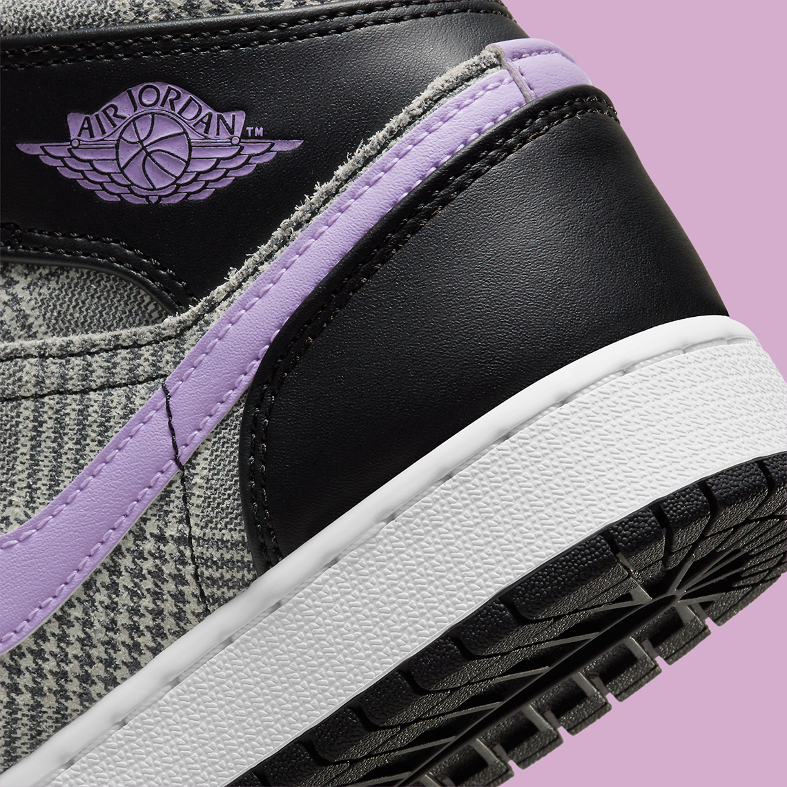 Air Jordan 1 Mid Se Gs Houndstooth Lilac Dc7226 015 7