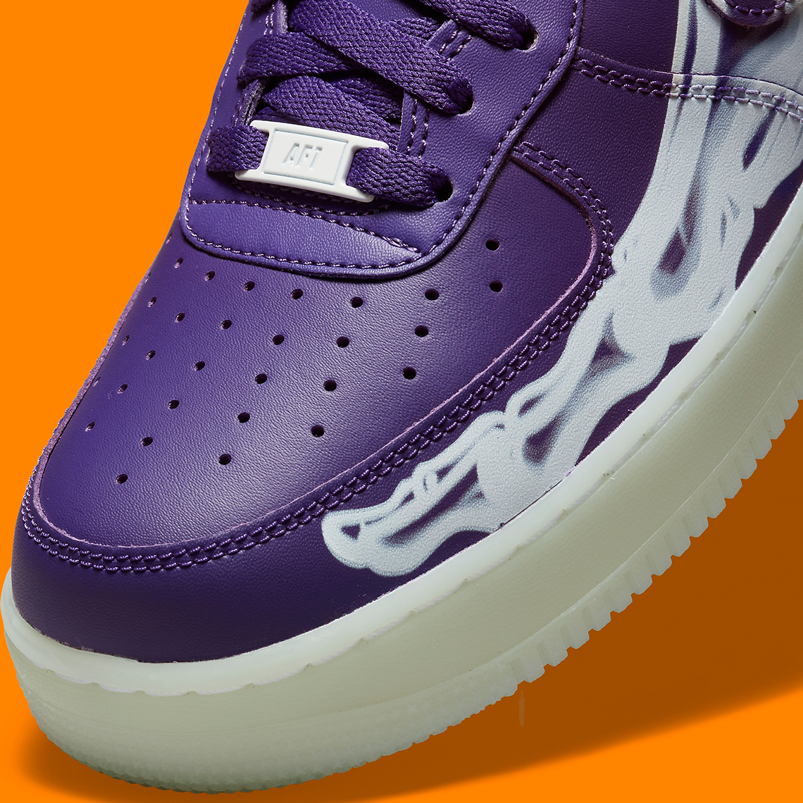 Nike Air Force 1 Low Skeleton Halloween Court Purple Cu8067 500 3