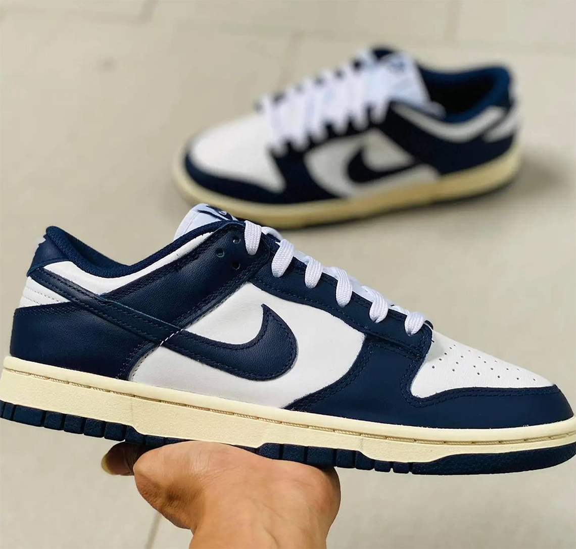 Nike Dunk Low Navy White Yellow Soles 2