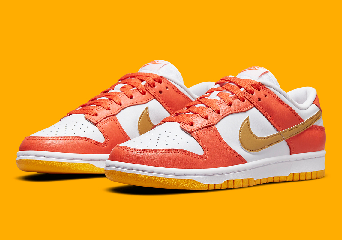 Oranges And Golds Set On The Nike Dunk Low