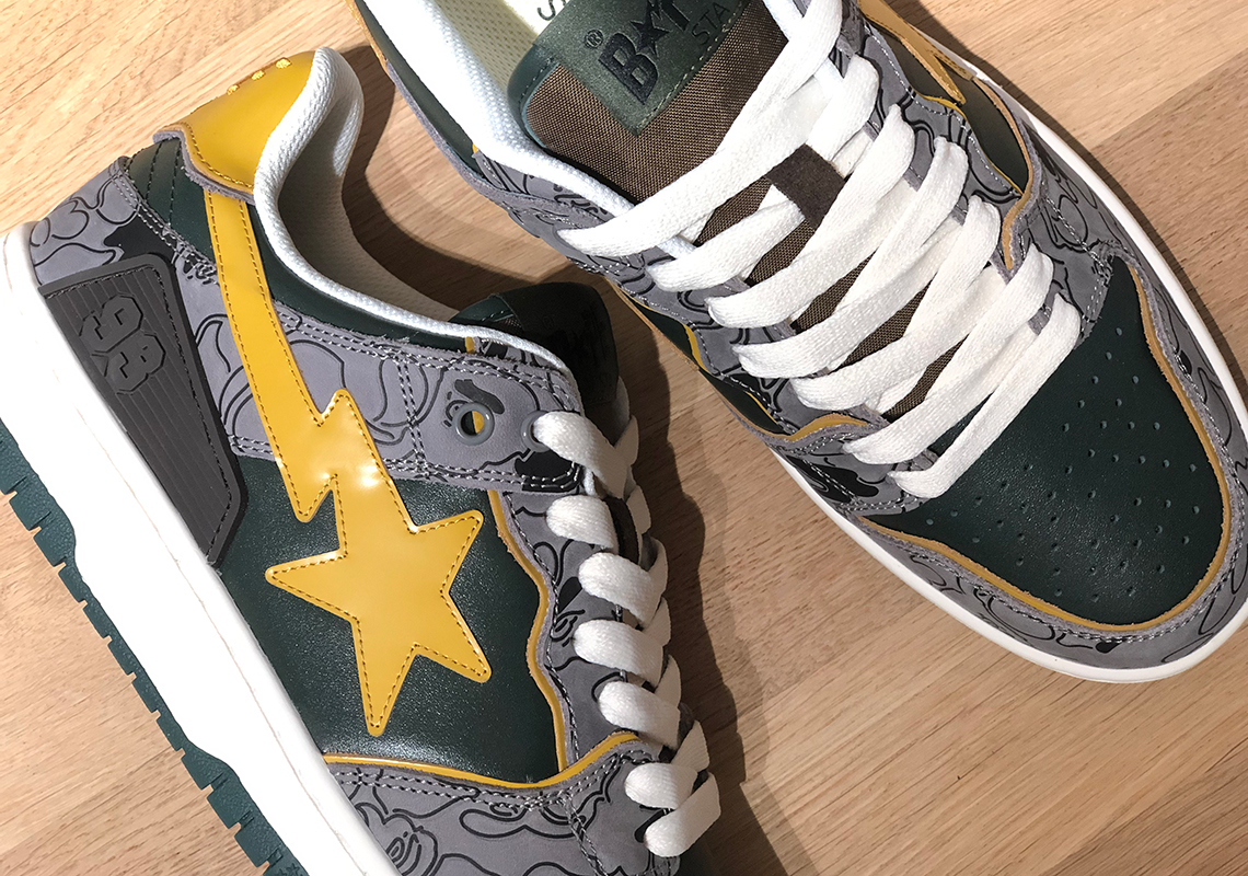 Bape Sk8 Sta Grey Yellow Release Date 1