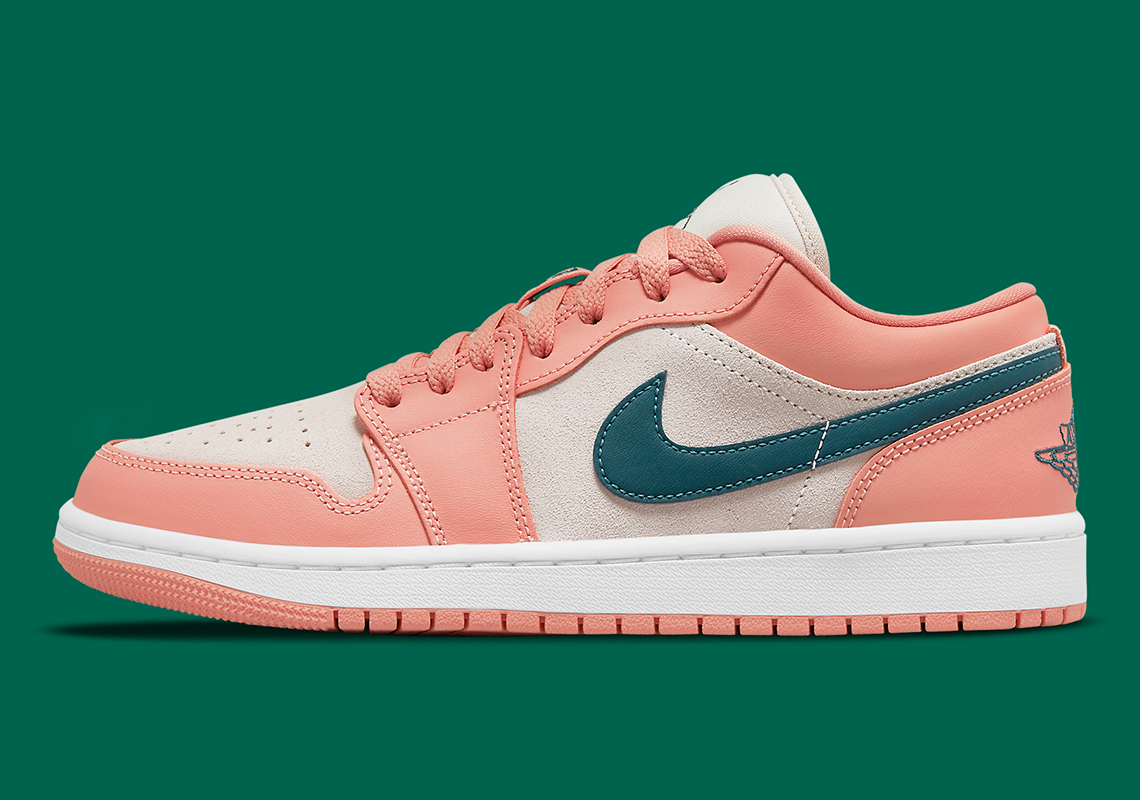 Air Jordan 1 Low Womens Light Madder Root Dark Teal Green Dc0774 800 4