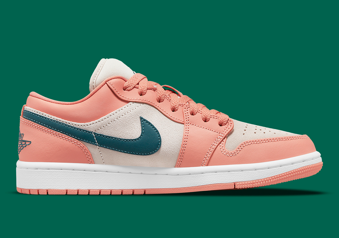 Air Jordan 1 Low Womens Light Madder Root Dark Teal Green Dc0774 800 5