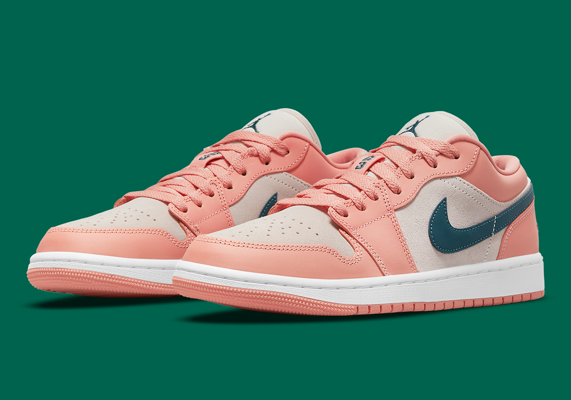 "Light Madder Root" Combines With Dark Teal On This Air Jordan 1 Low