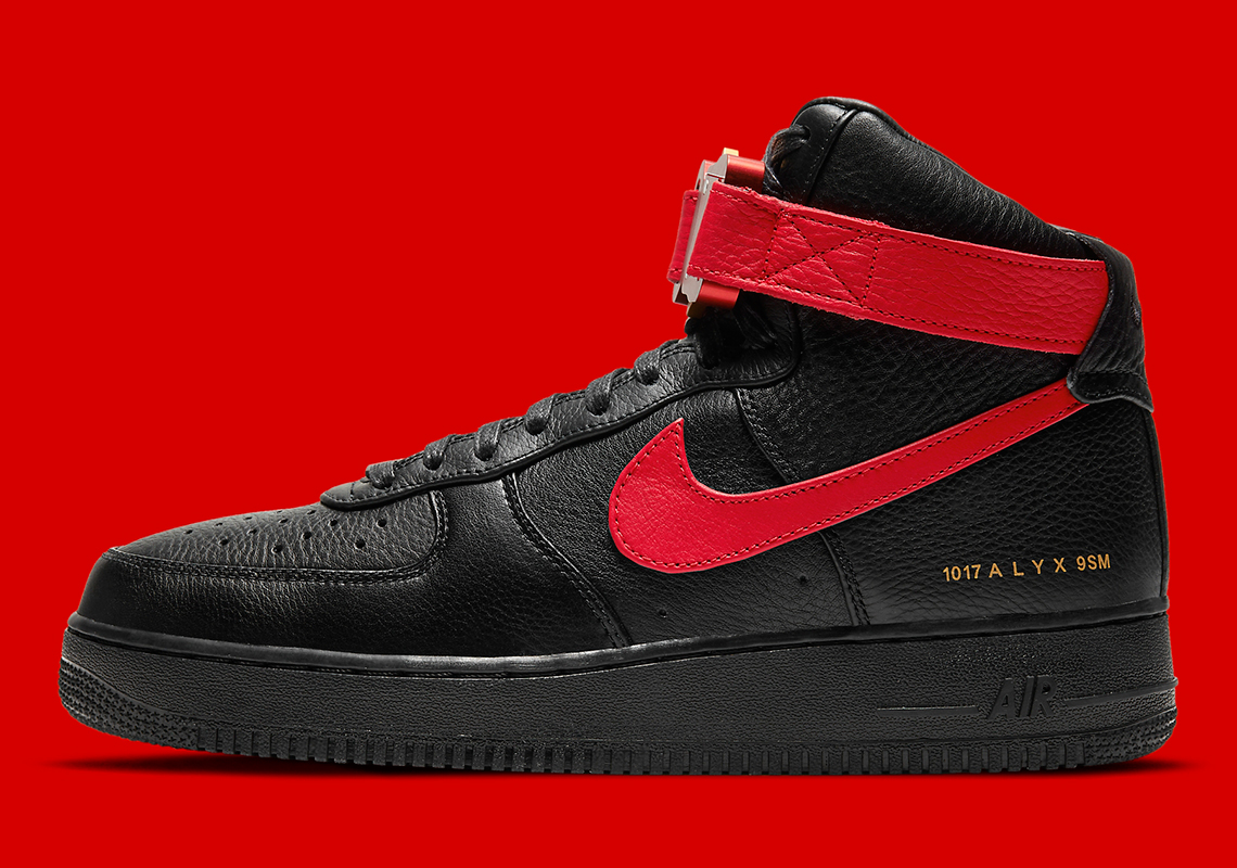 Alyx Studio Nike Air Force 1 High Black Red Cq4018 004 1