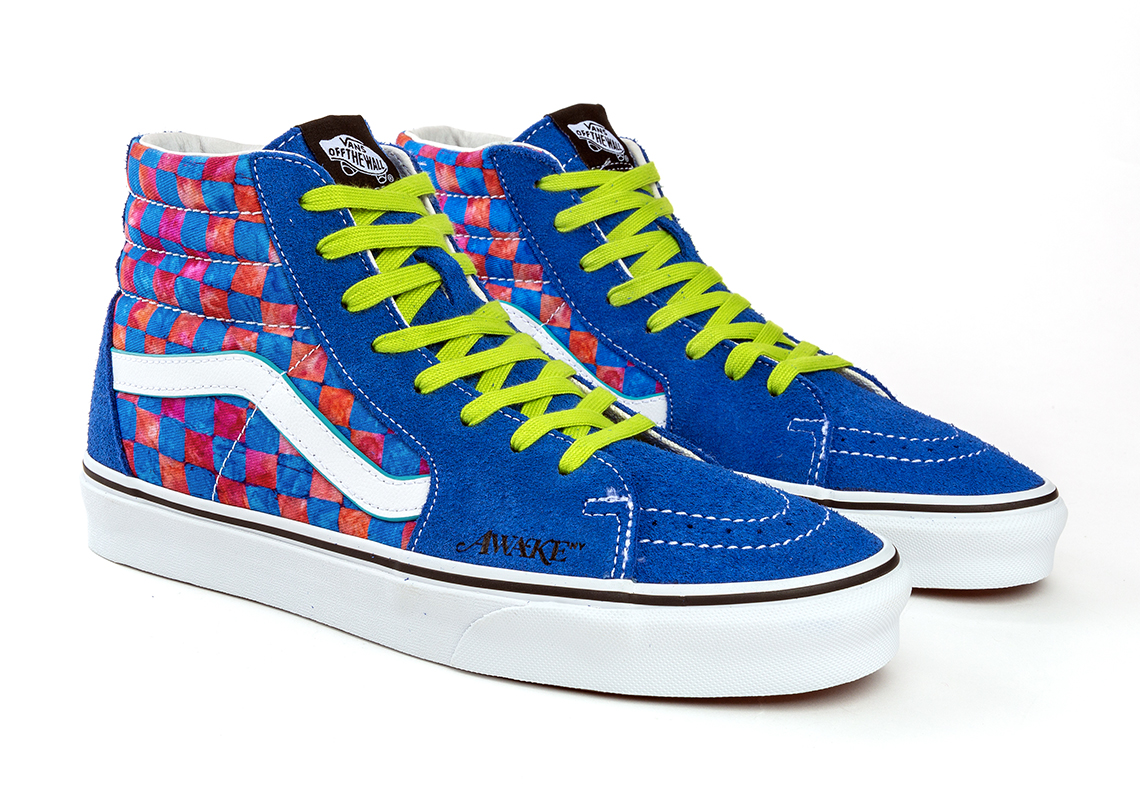 Awake Ny Vans Sk8 Hi Checkerboard Blue Red 2