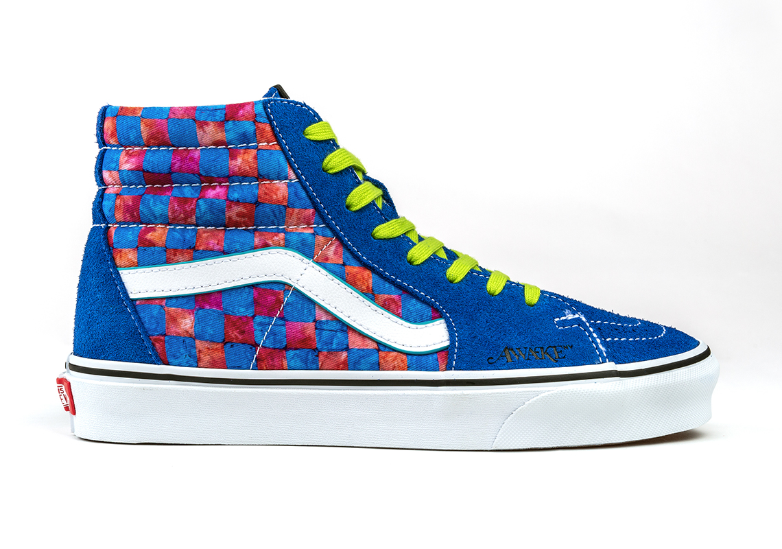 Awake Ny Vans Sk8 Hi Checkerboard Blue Red 3