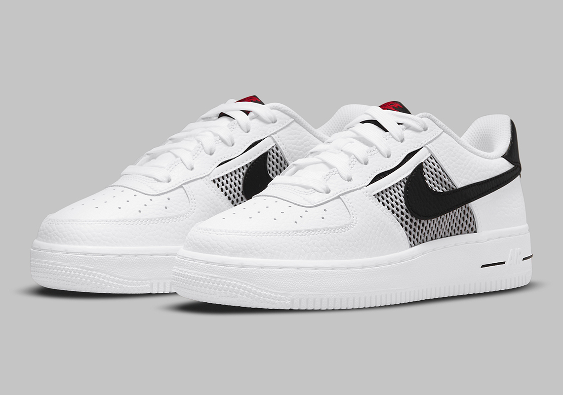 Nike Air Force 1 Low Gs Mesh White Black Dh9596 100 5