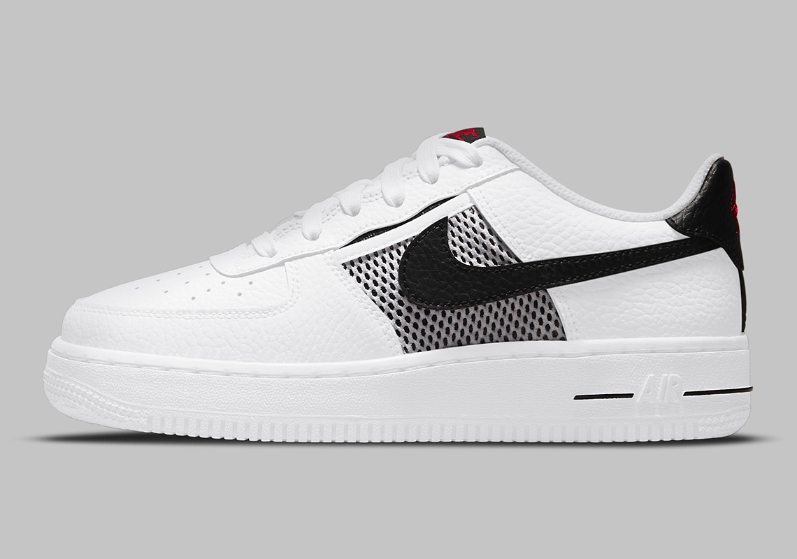 Nike Air Force 1 Low Gs Mesh White Black Dh9596 100 8