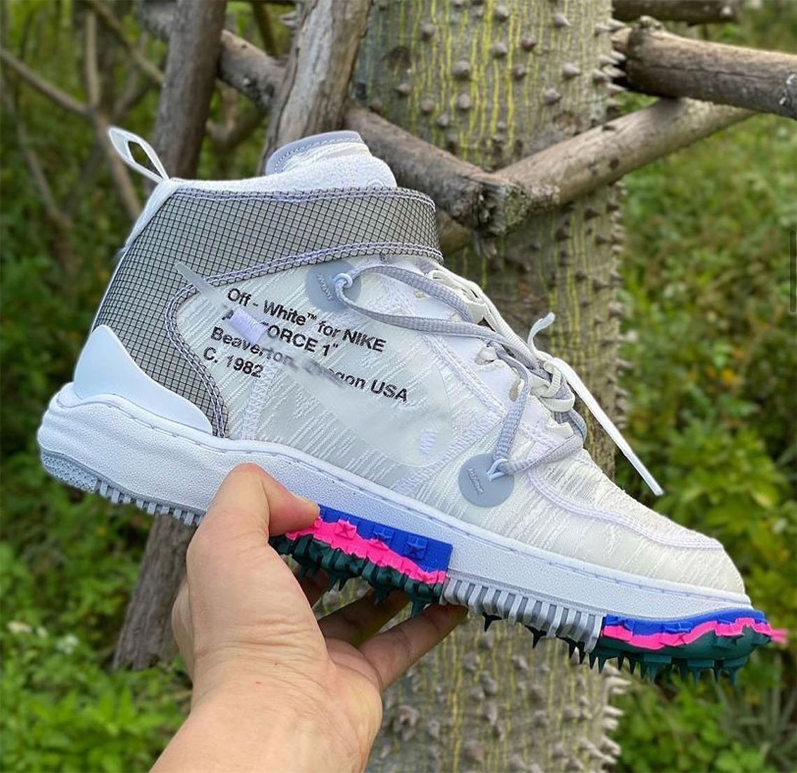 Off White Nike Air Force 1 Mid White Grey 4