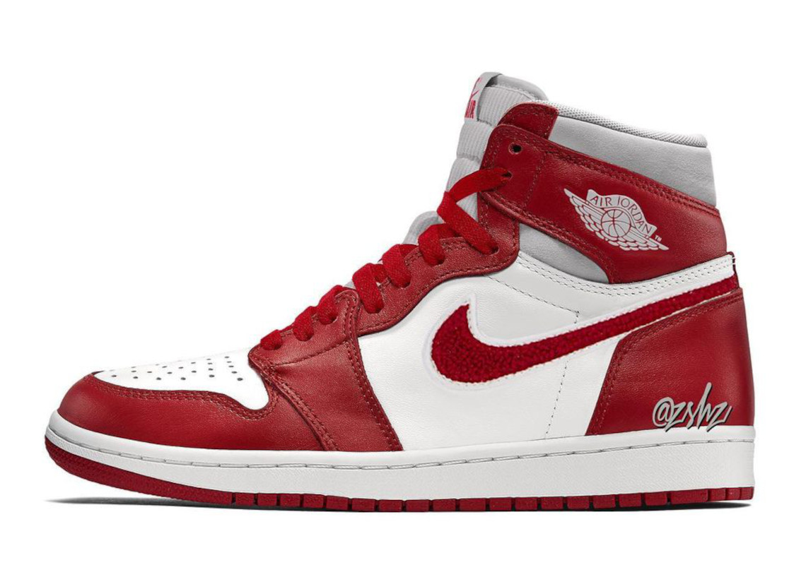 February 2022's Air Jordan 1 Retro High OG "Varsity Red" For Women Features Chenille Swooshes