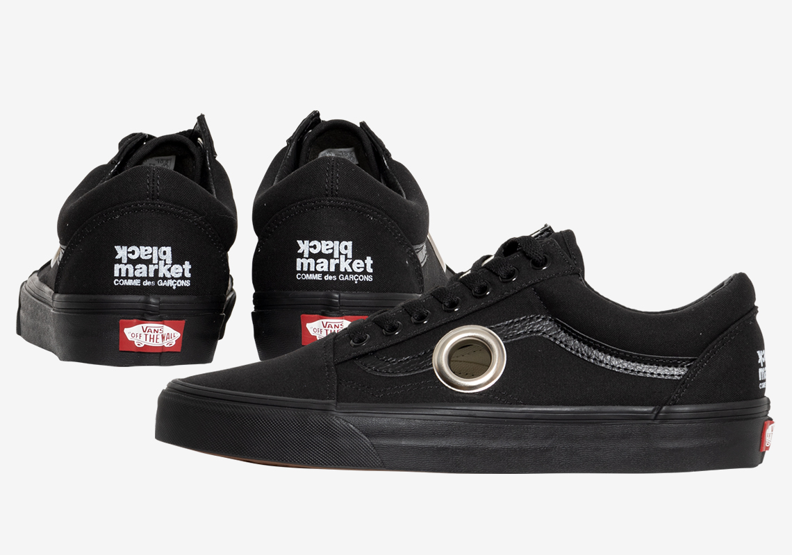 COMME des GARÇONS Debuts Customized Vans Old Skools As Part Of Black Market Capsule