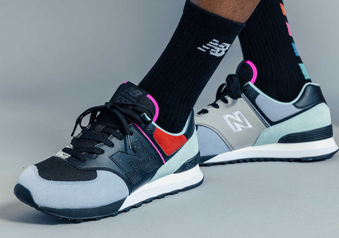 Louis De Guzman Blends His Geometric Color-Blocked Motifs Into The New Balance 574