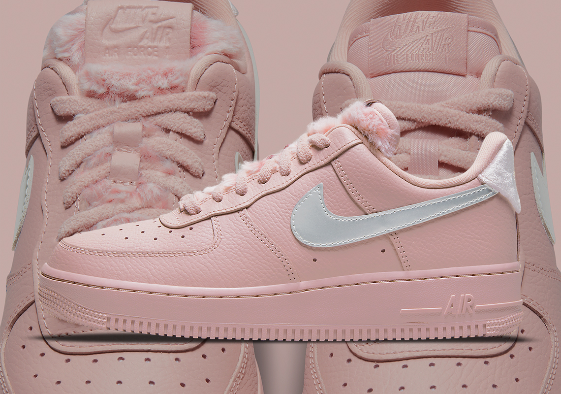 Faux Fur, Velvet, And Silver Metallic All Dress This Pink-Dyed Nike Air Force 1