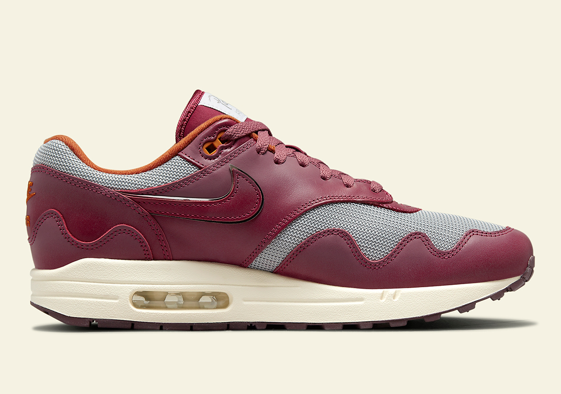 Patta Nike Air Max 1 Rush Maroon Do9549 001 2