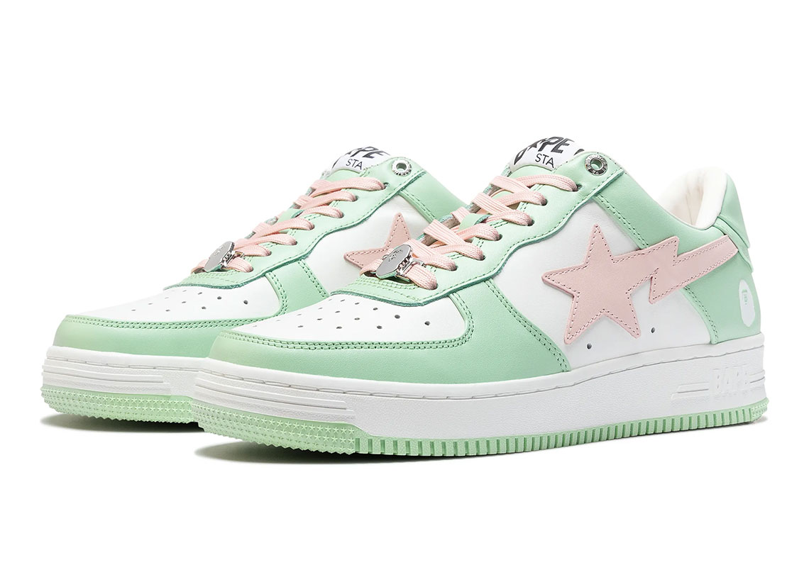 A Bathing Ape Bapesta Pastel Pack November 2021 Release Date Green 1