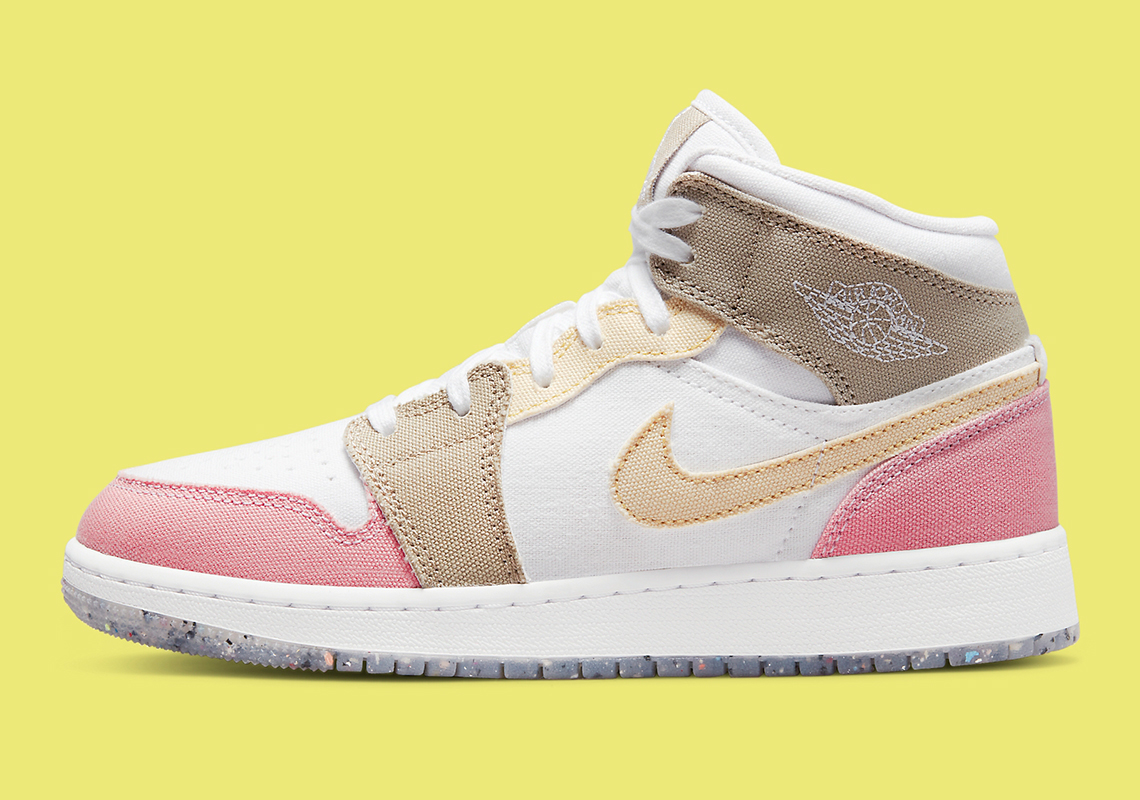 Air Jordan 1 Mid Gs Canvas Pastel Grind Dj0338 100 2