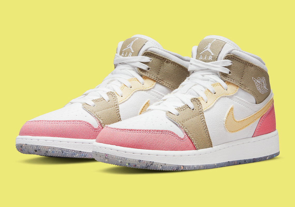 Air Jordan 1 Mid Gs Canvas Pastel Grind Dj0338 100 8