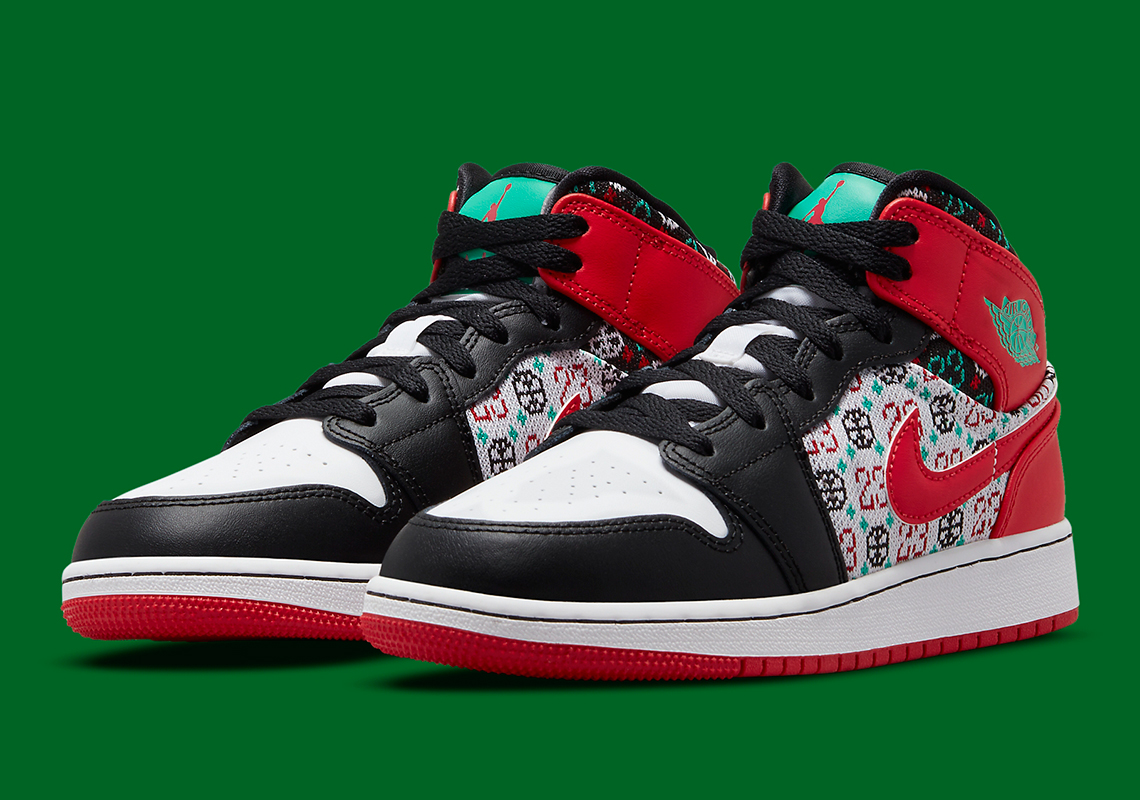 Air Jordan 1 Mid Gs Ugly Christmas Sweater Dm1208 150 1