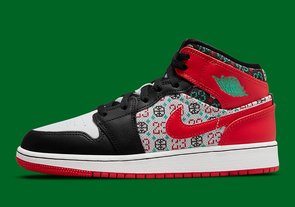 Unwrap The Air Jordan 1 Mid “Ugly Christmas Sweater” On November 30th