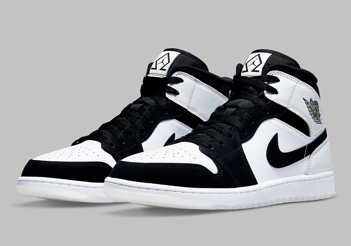 Air Jordan 1 Mid White Black Diamond Shorts 2