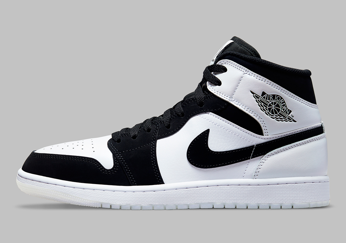 Air Jordan 1 Mid White Black Diamond Shorts 7