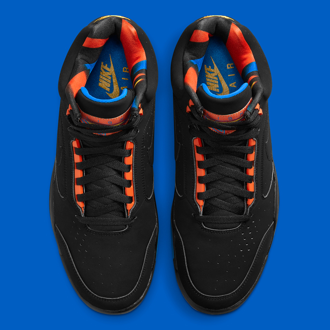 Nike Air Flight Lite Mid Black Team Orange Imperial Blue University Gold Dq7687 001 2