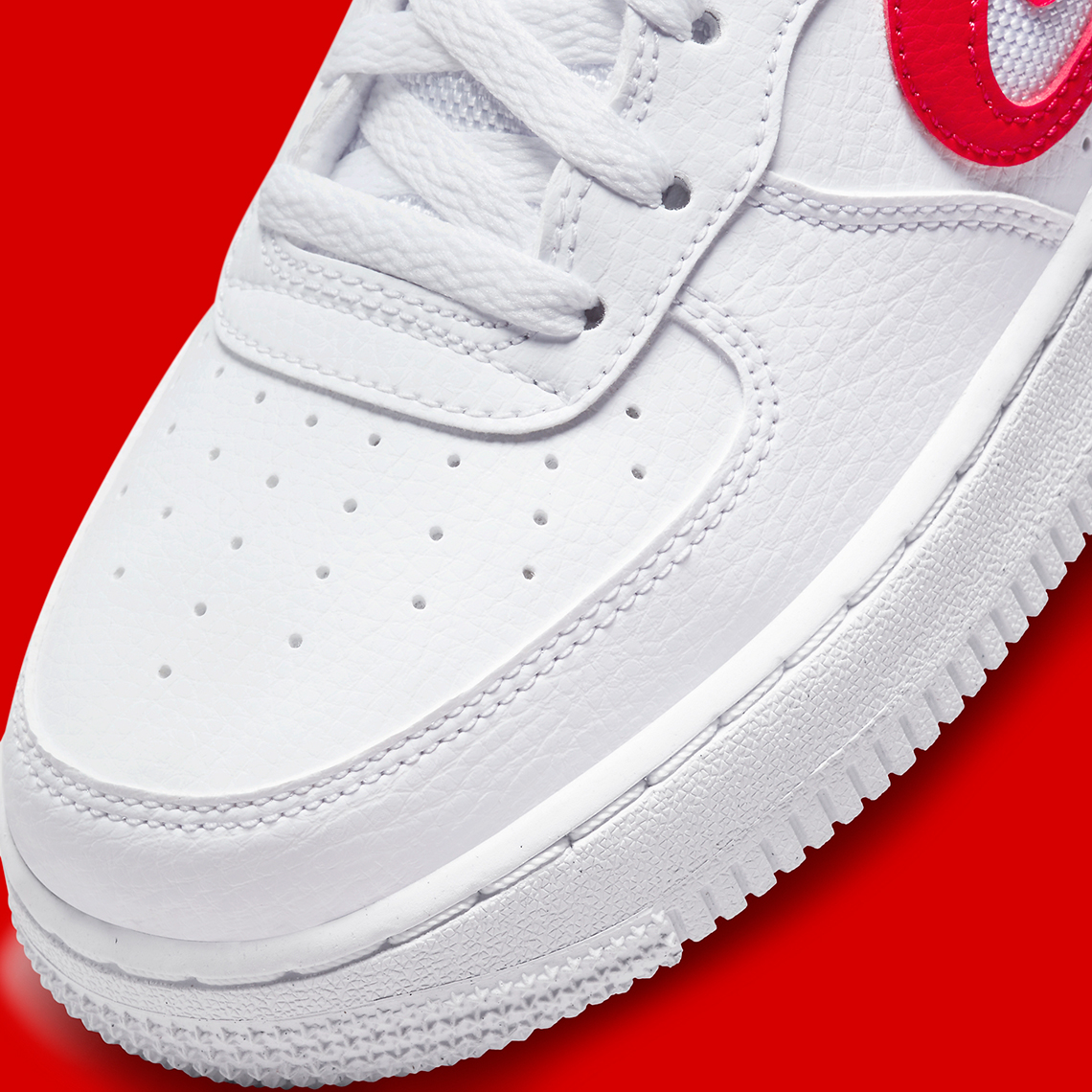 Nike Air Force 1 Low Gs White Red Dr7970 100 6 1