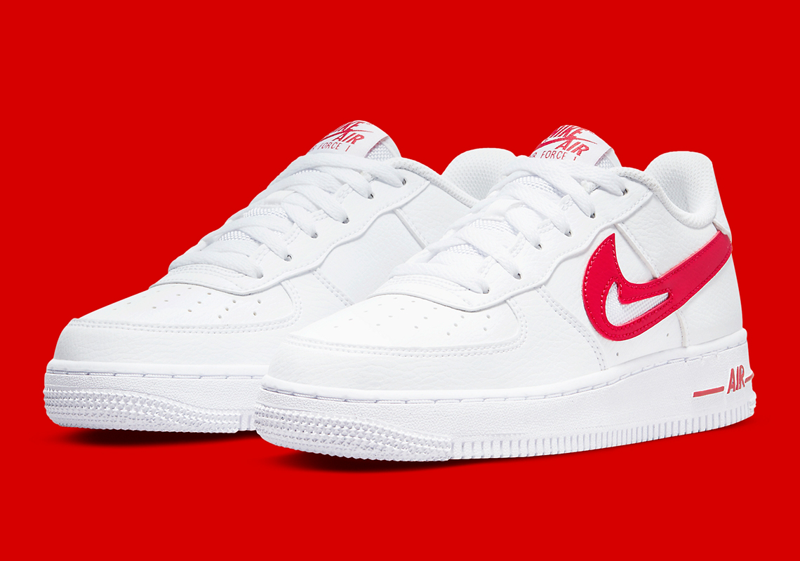 Nike Air Force 1 Low Gs White Red Dr7970 100 7 1