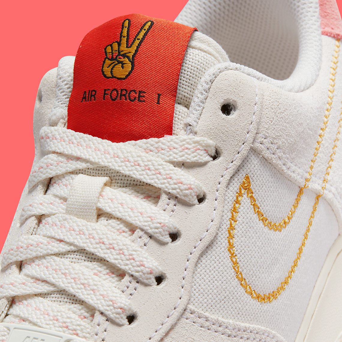 Nike Air Force 1 Low Womens Sail Crimson 2021 5